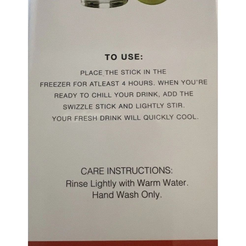 UNDICI Swizzle Party Cocktail Stick For‎ Freezer Cooling Drinks - NEW